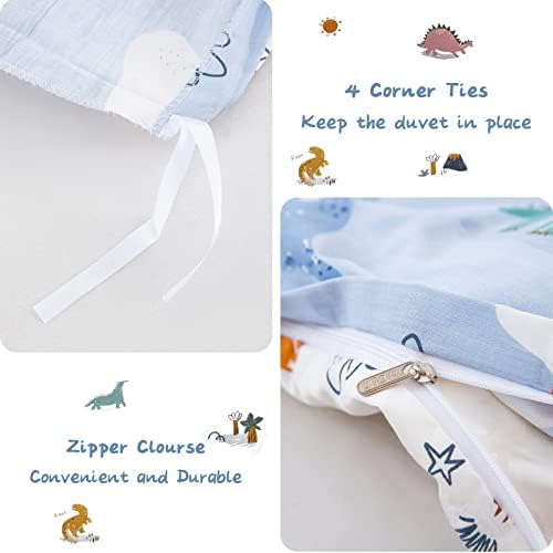 Dinosaur Duvet Cover Set Twin 100 Cotton Reversible
