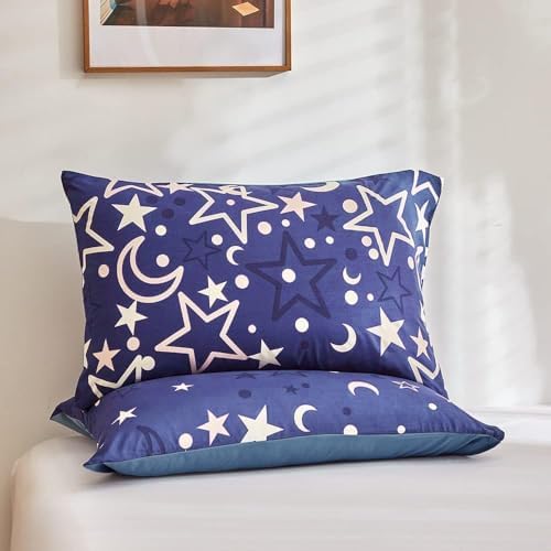 Feelyou Galaxy Glow Duvet Cover Set - Purple Starry Night