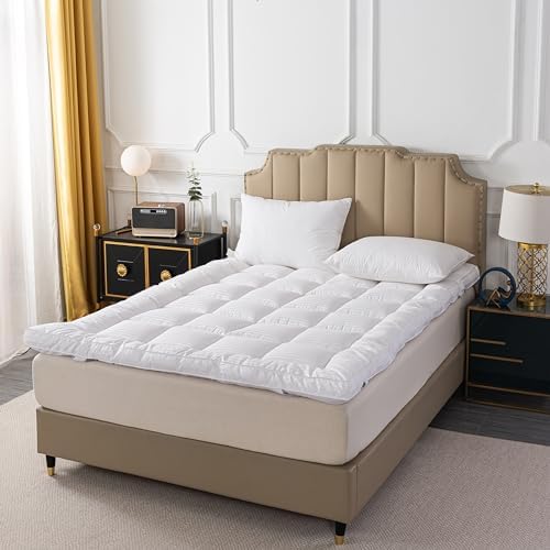 BEIVIG Extra Thick Plush Mattress Topper with Down Alternative Fill