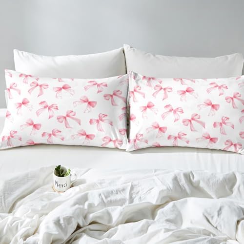 Feelyou Pink Bow Duvet Cover Set
