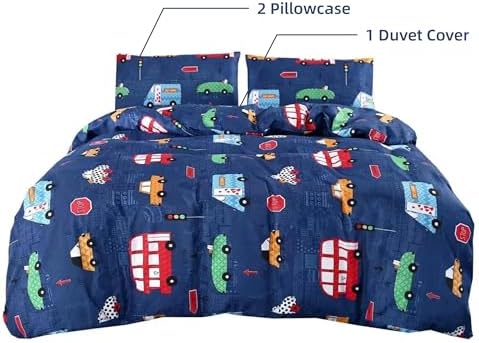 MAG 3Pcs Car Zipper Duvet Cover Set