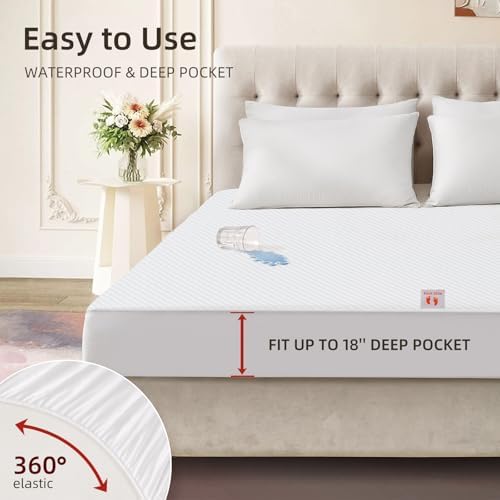 Bwarm Waterproof Heated Mattress Pad with 9 Heat Settings