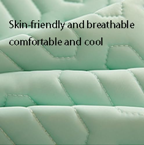 FCLDESHOP Breathable Mattress Pad Cover Dark Green 150 x 200cm