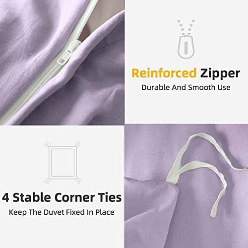 ETDIFFE Lavender Duvet Cover Twin XL Set 2pc 1
