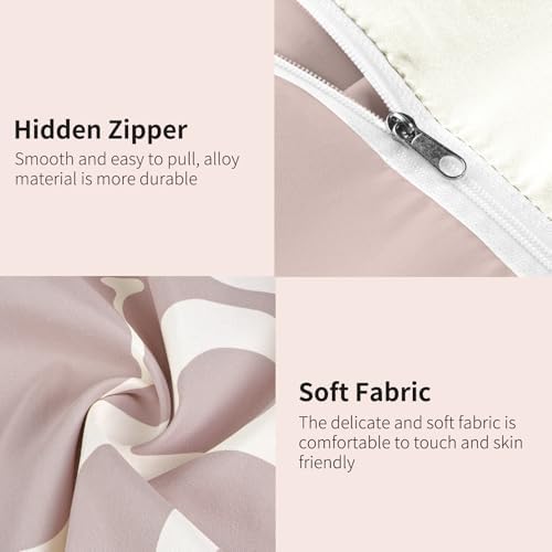 Watbro Kids Duvet Cover Set 3PCS Full Size Light Beige