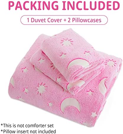 HOMBYS Glow in The Dark Duvet Cover Set for Kids