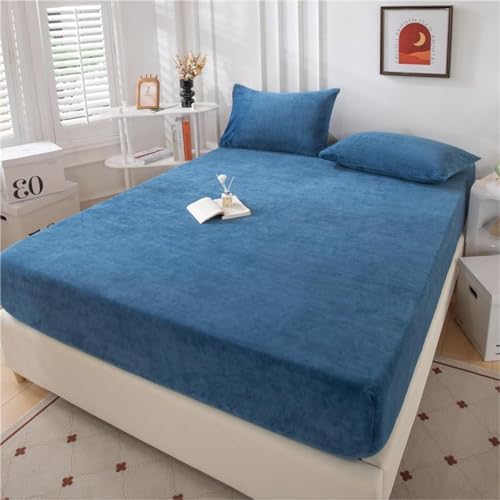 FCLDESHOP Winter Milk Velvet Fitted Sheet 200x220cm
