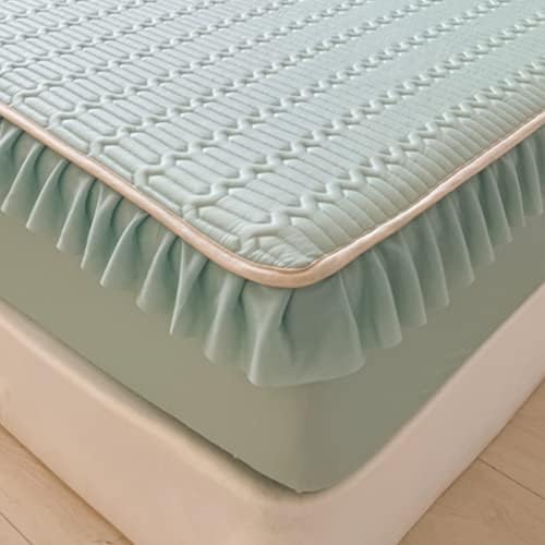 FCLDESHOP Cool Ice Silk Latex Mattress Cover 90x200cm 2pcs Pink