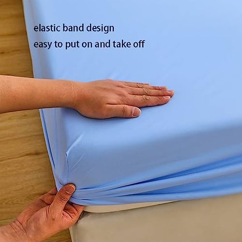 FCLDESHOP Fitted Mattress Pad 90x200cm 2pcs Light Yellow