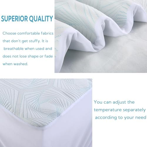 SUNNY HEAT Queen Heated Mattress Pad with 4 Levels 10 Hour Auto-Off
