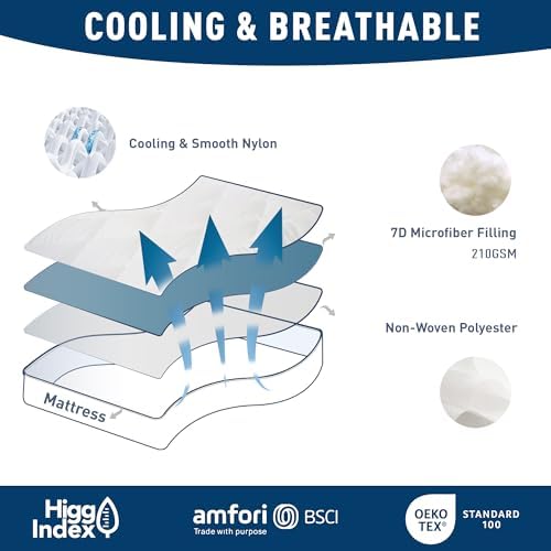 HOMTEC Full Mattress Pad Cooling Breathable