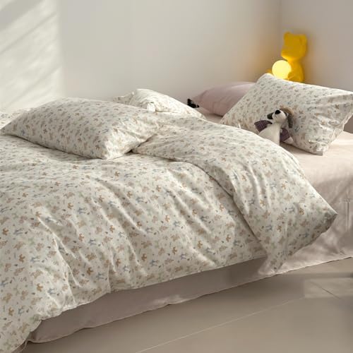 LIWHENHAO Dog Duvet Cover Set Queen 100 Cotton