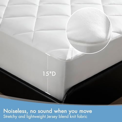 Sharper Image King Mattress Pad Overfilled Jersey Knit Ultra-Soft Cooling Touch