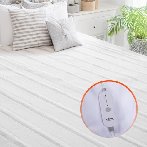 VEVOR Heated Mattress Pad Queen Size 60x80in with 5 Heat Settings