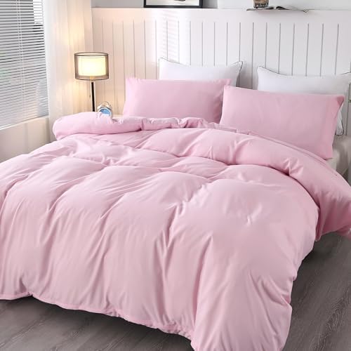 SDIII Light Pink Duvet Cover Set with 2 Pillowcases