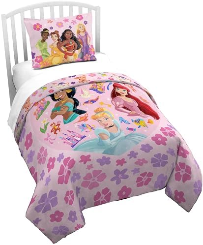 Jay Franco Disney Princess Duvet Cover Set Twin Pink