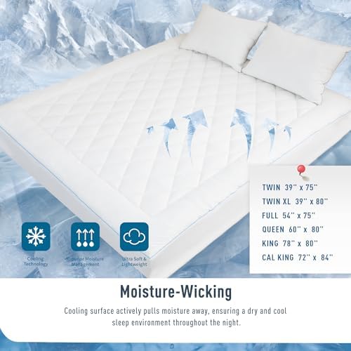 HOMTEC Full Mattress Pad Cooling Breathable