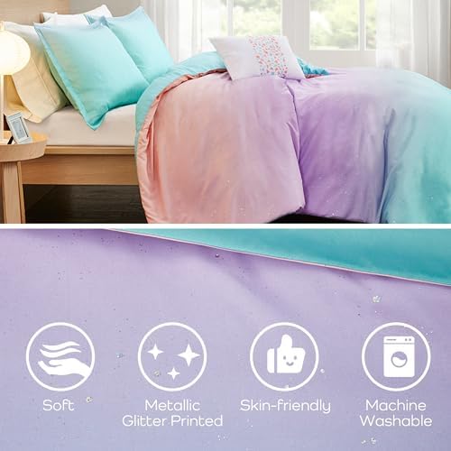 Mi Zone Kids Reversible Duvet Cover Set with Glitter