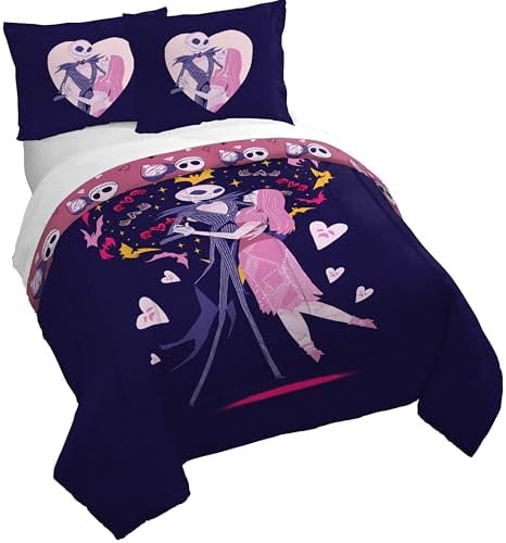 Jay Franco Duvet Cover Set - 3 Piece Purple Nightmare Before Christmas Full