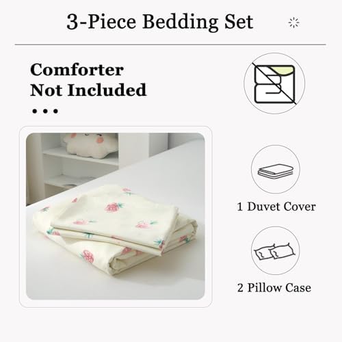 DREAMINGO Cute Strawberry Queen Duvet Cover Set