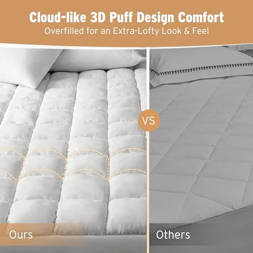 Intelligent Design Queen Mattress Pad - 3D Puff Down Alternative Fill