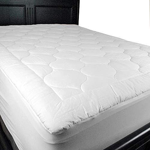 DII Plush Cotton Mattress Pad Queen White 1