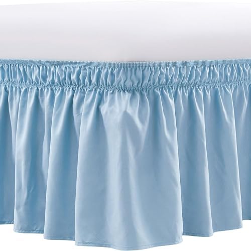 HIGH LANE BEDDING Twin Wrap Around Bed Skirt Light Blue 16 Drop