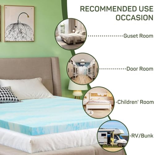 Simple Deluxe Gel Memory Foam Mattress Topper Queen 1