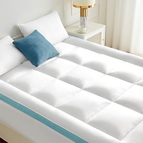 STWIENER Twin Mattress Topper with Blue Stripe Design