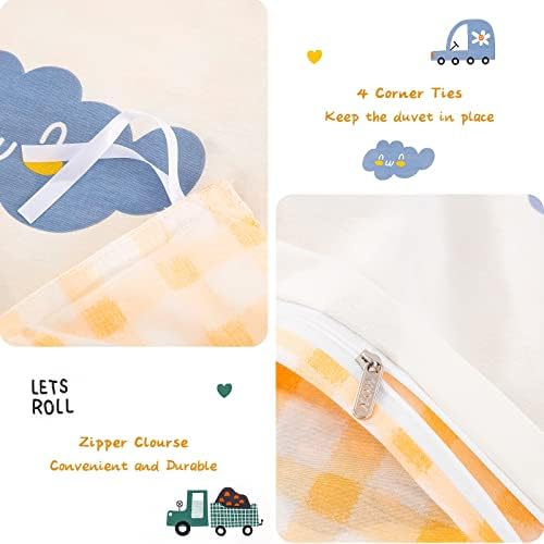 Kids Duvet Cover Set Twin - Car Truck Print