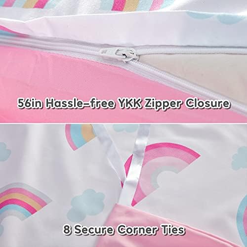 Sleep Zone Kids Duvet Cover Set Queen 3 Pcs - Rainbow Design