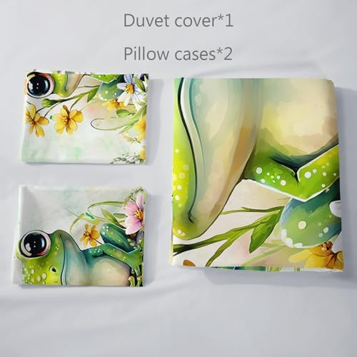 AILONEN Green Sunflower Duvet Cover Set 3 Piece