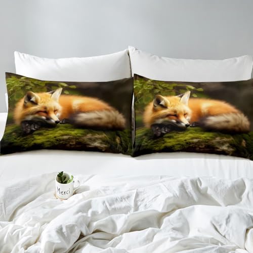 Feelyou 3D Fox Print Duvet Cover Set Twin Size