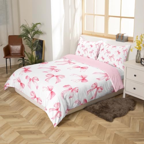 Feelyou Pink Bow Duvet Cover Set