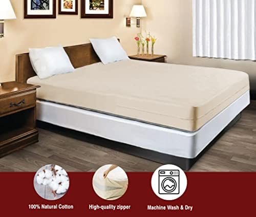 100 Natural Cotton Mattress Cover Zippered Full Size