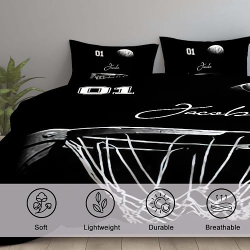 Personalized Basketball Duvet Cover Set for Kids with Name