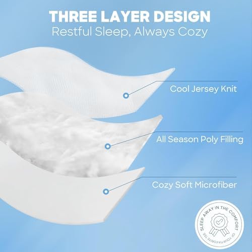 Sharper Image King Mattress Pad Overfilled Jersey Knit Ultra-Soft Cooling Touch