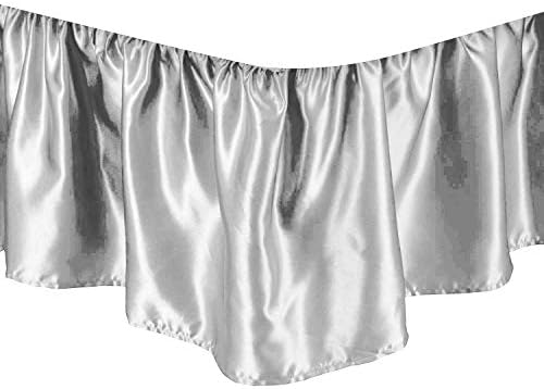 Good Night Bedding Ruffled Bed Skirt Twin 39X75 Silver