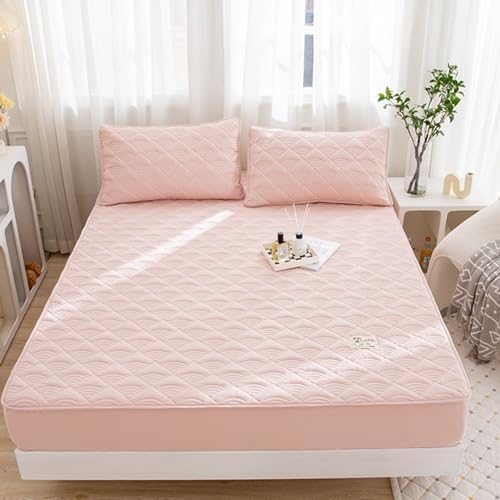 Soft Pure Cotton Mattress Protector 90x200cm Light Pink