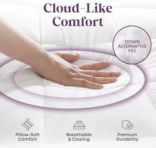 CirclesHome Twin Mattress Pad Pillow Top - 100 Cotton Ultra Plush