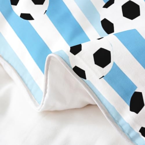 Feelyou Soccer Duvet Cover Set 2Pcs Zipper Cotton