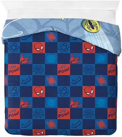 Jay Franco Duvet Cover Set Spiderman Kids Bedding Blue Queen