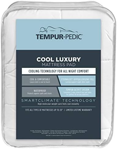 Tempur-Pedic Performance Luxury Mattress Pad - Cool Comfortable Machine Washable