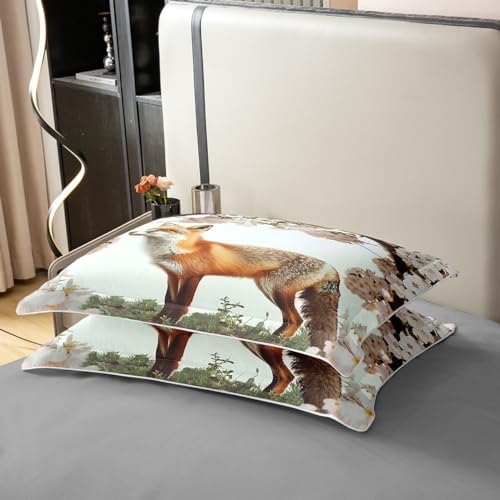 Feelyou Fox Duvet Cover Set Twin Size 100 Cotton 1