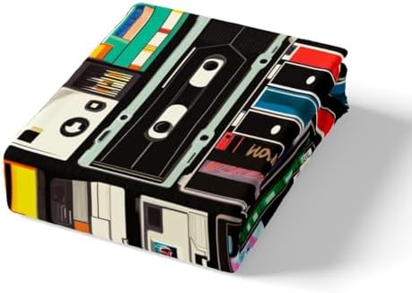 Feelyou Retro Cassette Duvet Cover Set Queen Size