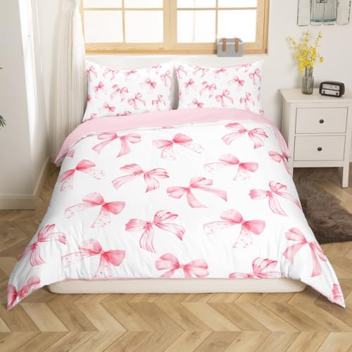 Feelyou Pink Bow Duvet Cover Set