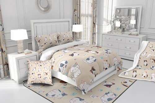 Feelyou Cute Cat Duvet Cover Set 2Pcs Twin 100 Cotton 1