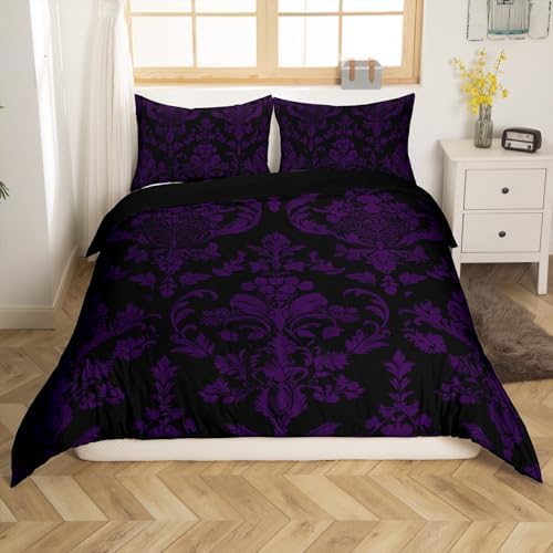 Feelyou Gothic Bohemian Damask Duvet Cover Set King Size