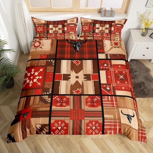 Feelyou Cow Skull Duvet Cover Set for Kids Boys Girls 1