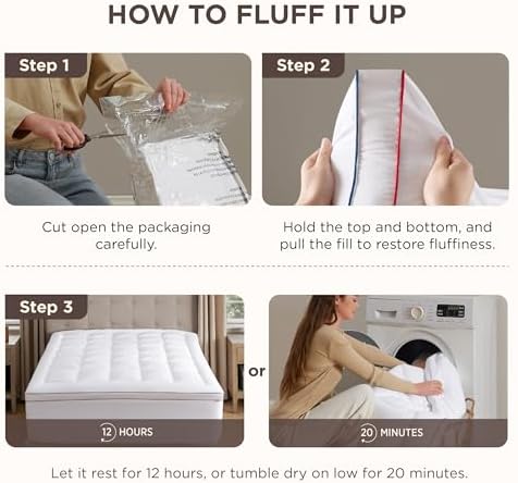Bedsure King Mattress Topper with 900GSM Soft Pillow Top